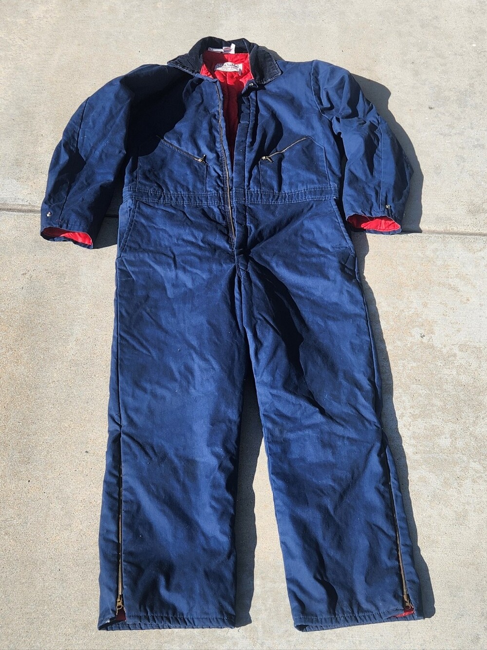 Vintage Walls Blue Blizard Pruf Made In USA Zip Up Bib/ Insulated Suit. XL REG.